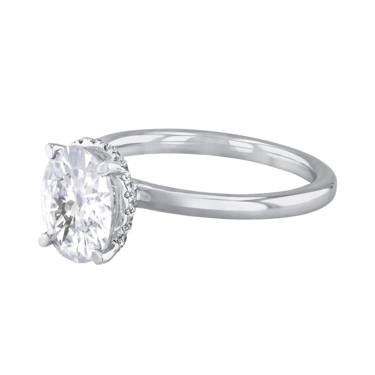 1-50ct Fleur Oval Cut Diamond Solitaire Engagement Ring | 18ct-White-Gold