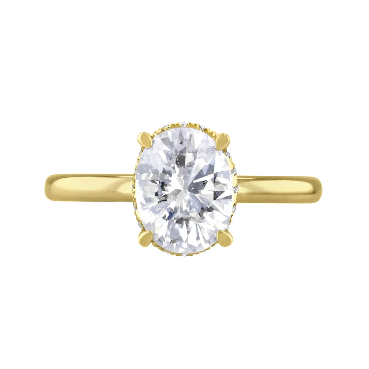 1-50ct Fleur Oval Cut Diamond Solitaire Engagement Ring | 18ct-Yellow-Gold