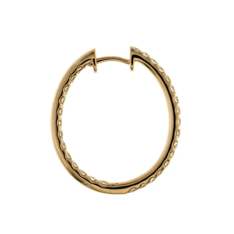1.39ct tw Ladies Inside Out Diamond Hoop Earrings