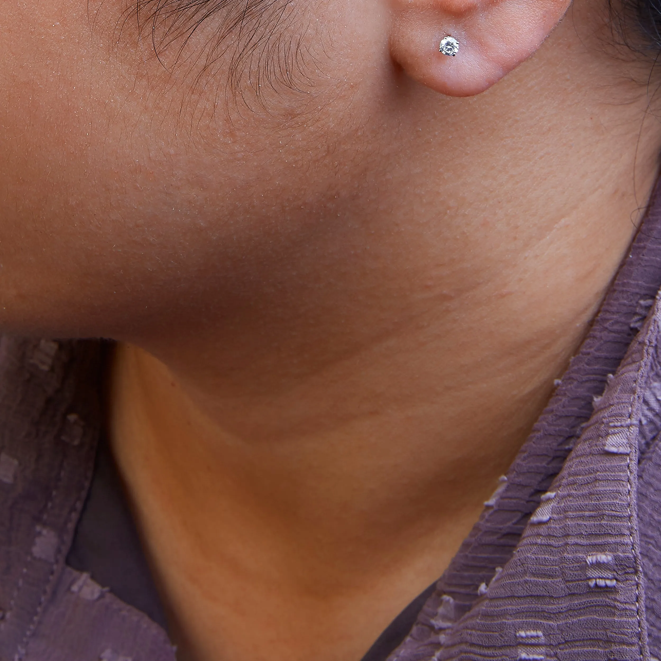 14K White Gold 1/2 Cttw Round Brilliant-Cut Near Colorless Near Colorless Diamond Classic 4-Prong Stud Earrings