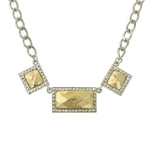 1928 Jewelry Fusion Lux Chevron Collar Necklace 16"   3" Extender