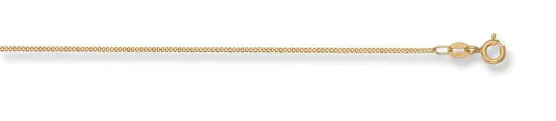 9ct 1.1mm Gold Close Link Curb Chain