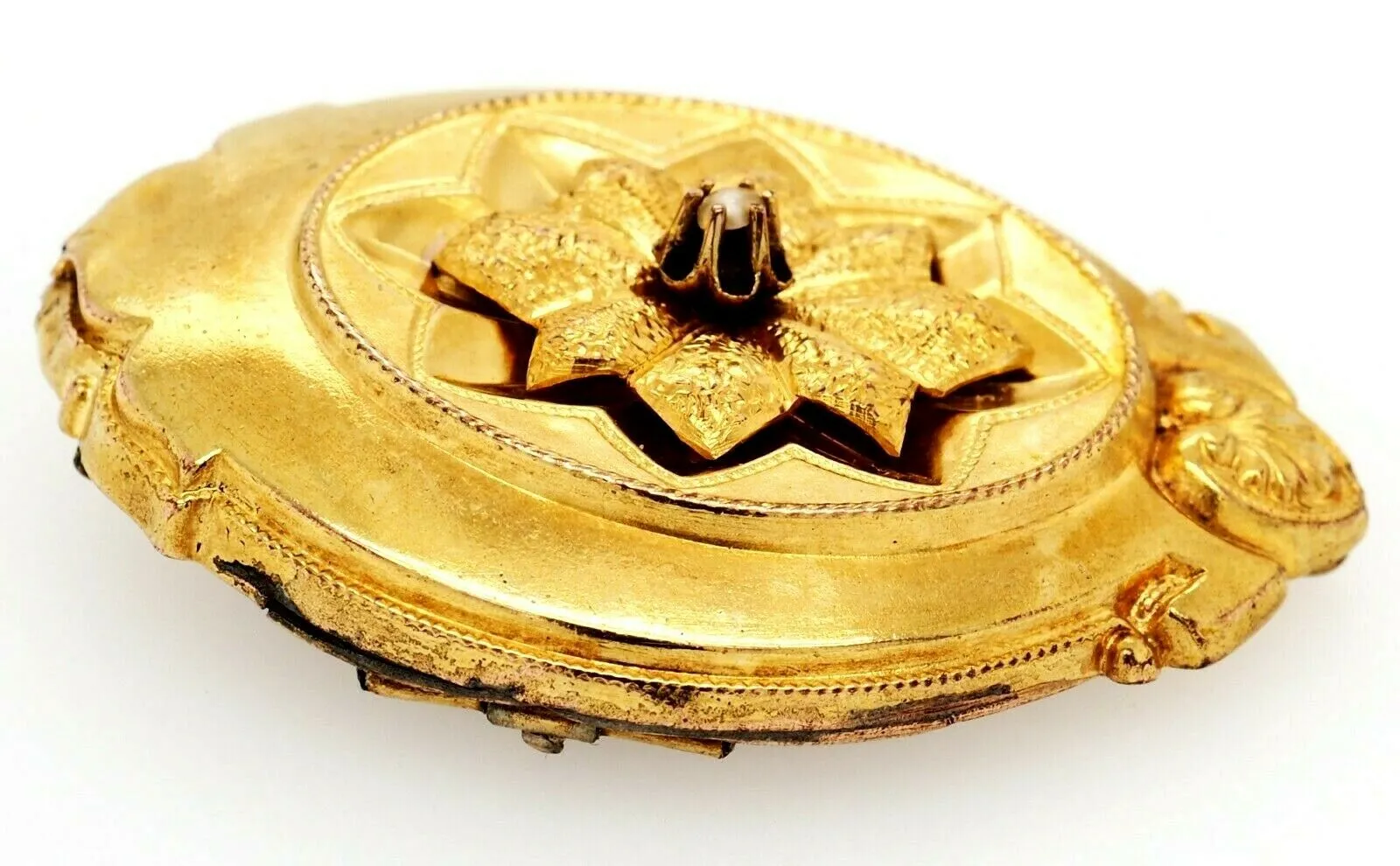 9ct Yellow Gold Seed Pearl Vintage Brooch