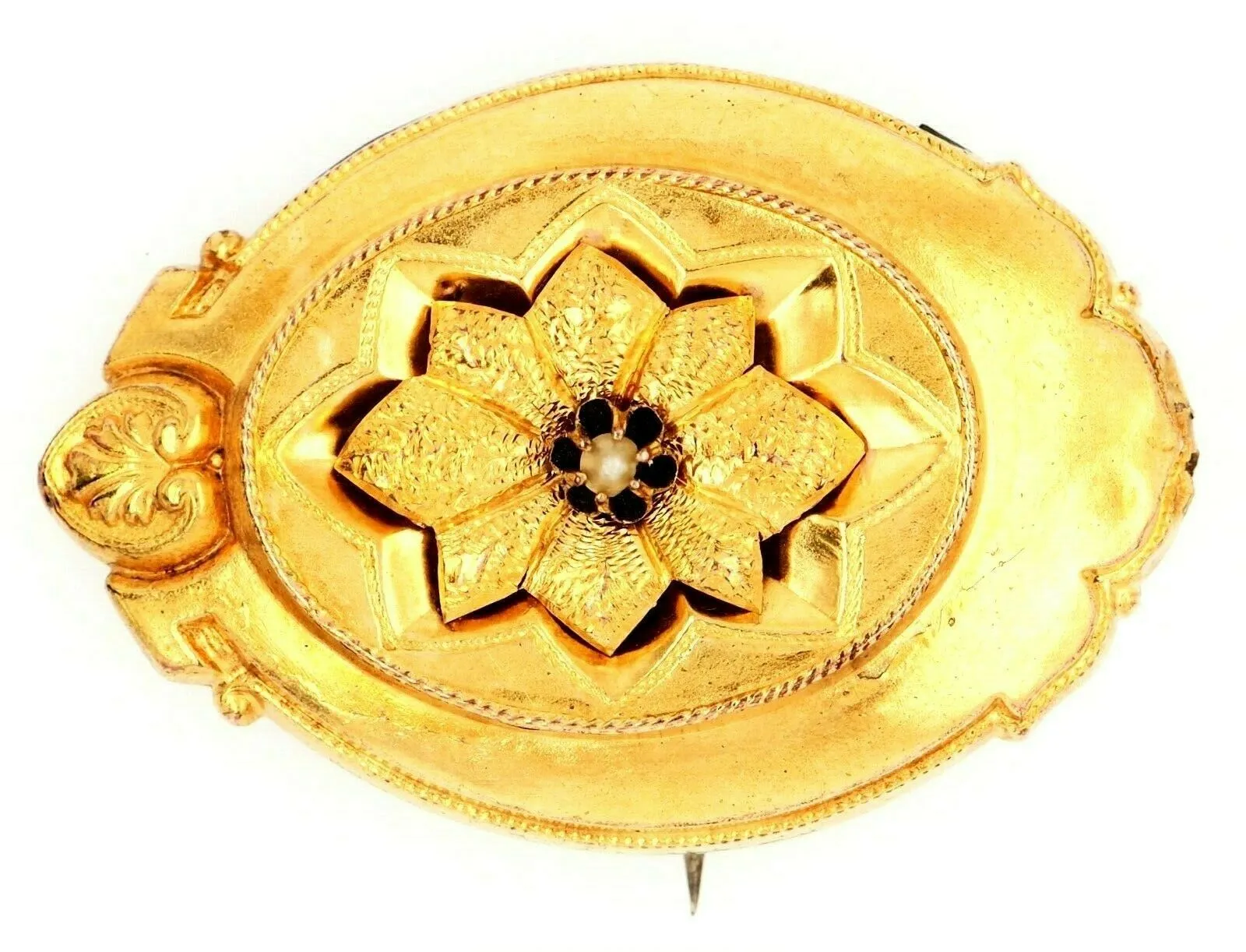 9ct Yellow Gold Seed Pearl Vintage Brooch