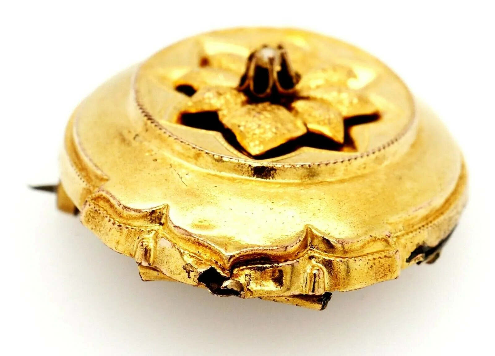 9ct Yellow Gold Seed Pearl Vintage Brooch