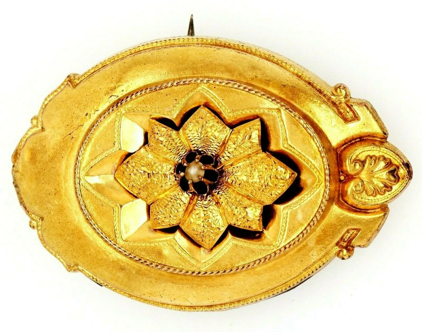 9ct Yellow Gold Seed Pearl Vintage Brooch