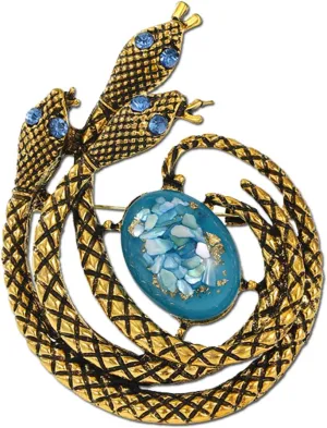 Animal Brooch Retro Snake Brooch Snake Rhinestone Brooch Coat Accessory Metal Animal Lapel Pin 3 Head Snake Brooch for Women Lapel Pin for Men Backpack Pin Hat Pin