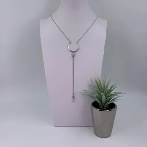 Antique silver statement long necklace