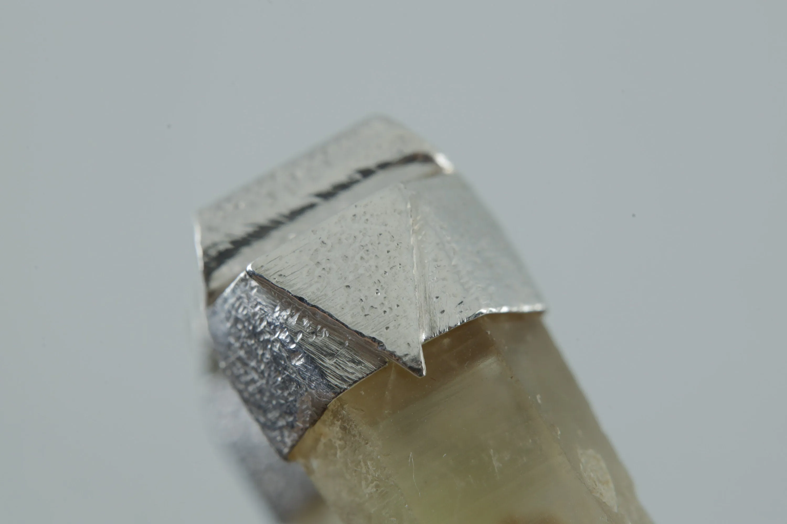 Australian Lemurian Light Citrine Quartz Point Stack Pendant, Organic Textured Sterling Silver, Solar Plexus Chakra,Positivity, Unique Gift
