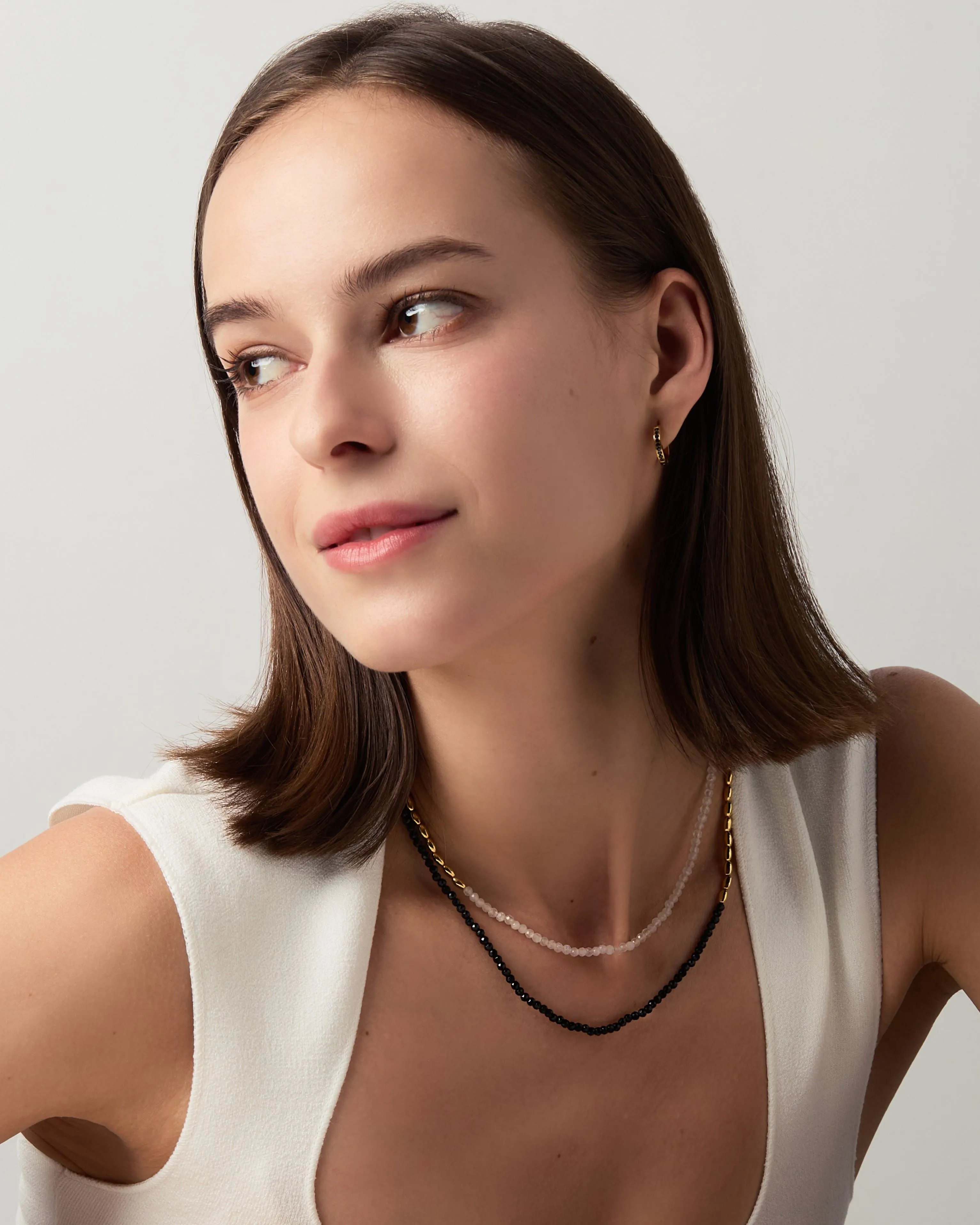 Barley Black to White Necklace Duo