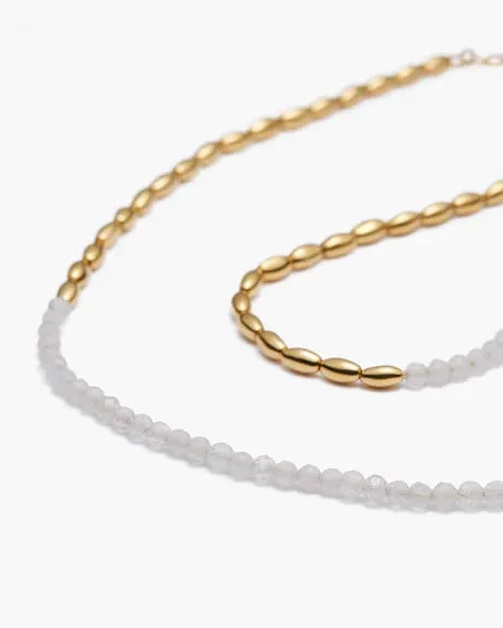 Barley Black to White Necklace Duo