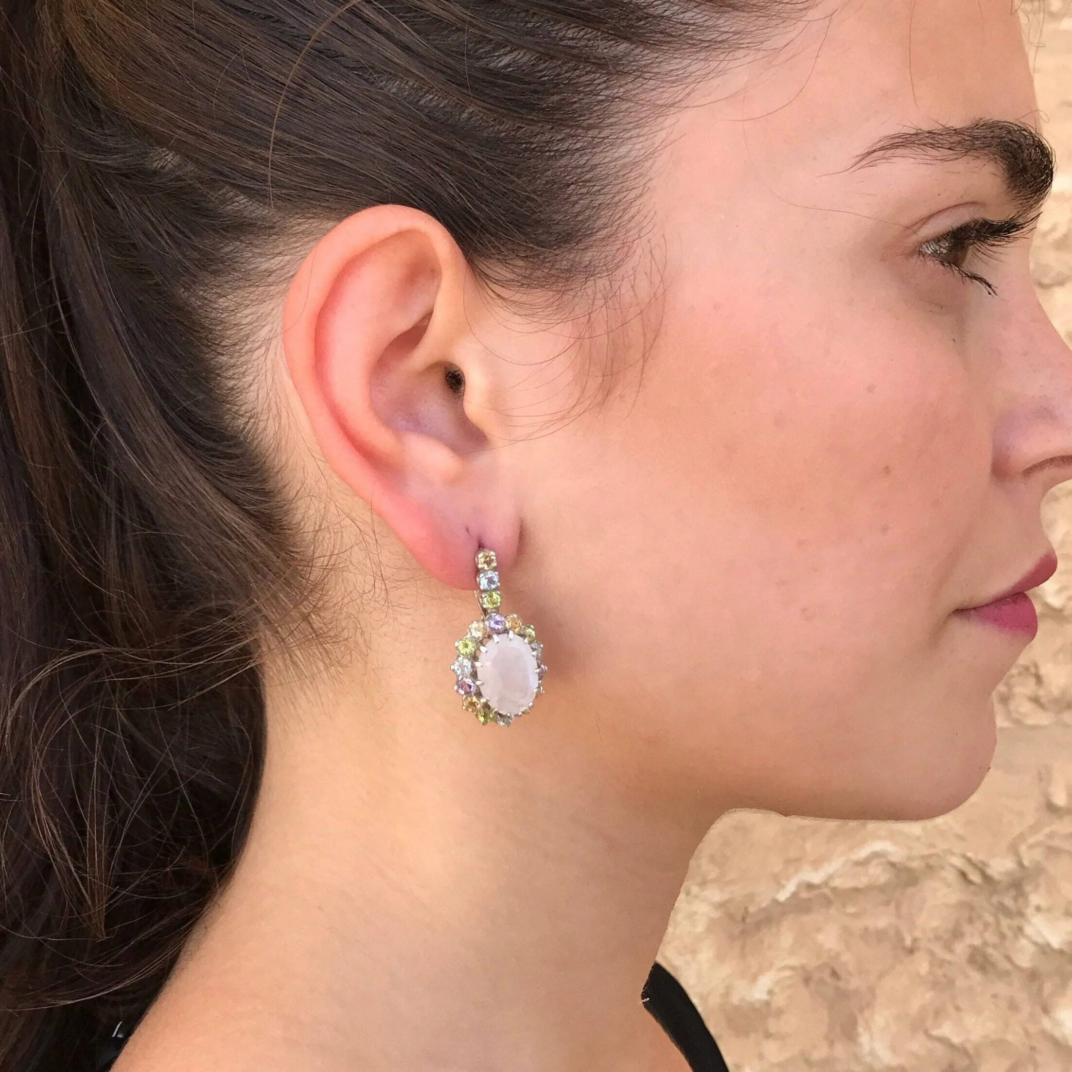 Blue Sapphire Earrings - Princess Diana Earrings, Royal Blue Earrings