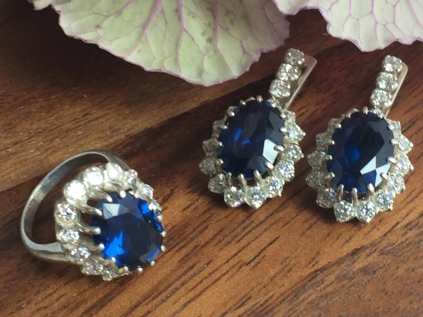 Blue Sapphire Earrings - Princess Diana Earrings, Royal Blue Earrings