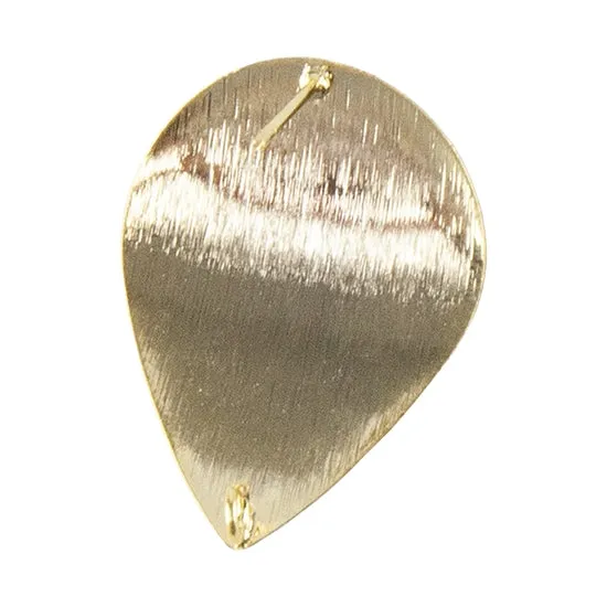 Brass Large Teardrop Stud Earring with Loop - 18k Gold Plated - Pkg/2