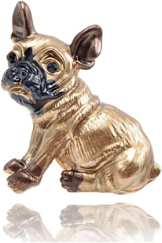 Bulldog Brooch Pins for Women, Gold Dog Brooch Pin, Cute Dog Animal Brooch Lapel Pin, Bohemian Bulldog Brooches Pins for Women Hat Bag Suit Dress Accessories Jewelry