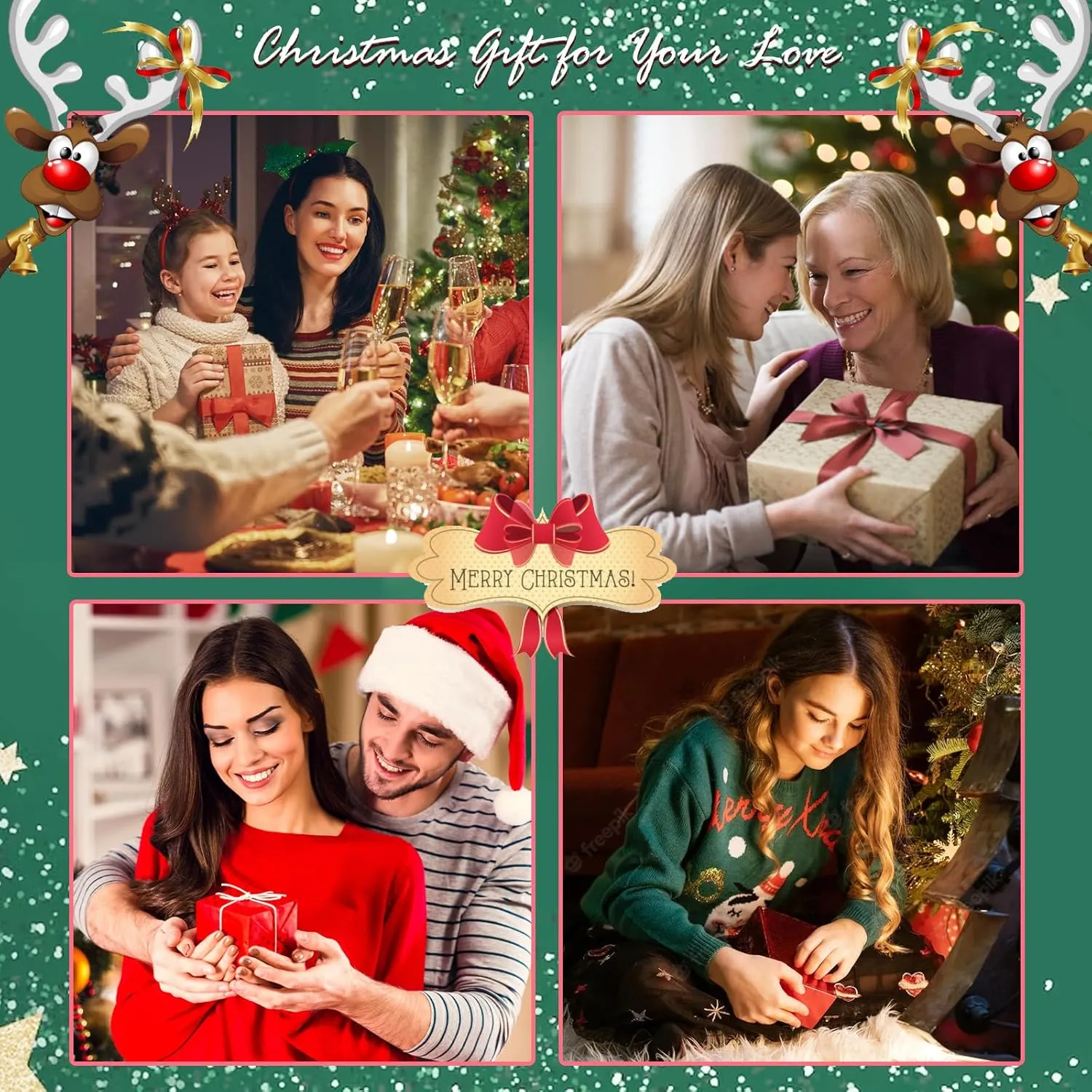 Christmas Pins & Brooches for Women - Stocking Stuffers: Jingle Bell Wreath Pin, Enamel Tree Pin & X-mas Jewelry Gifts