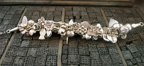 Cinque Terra Sterling Silver Charm Encrusted Bracelet