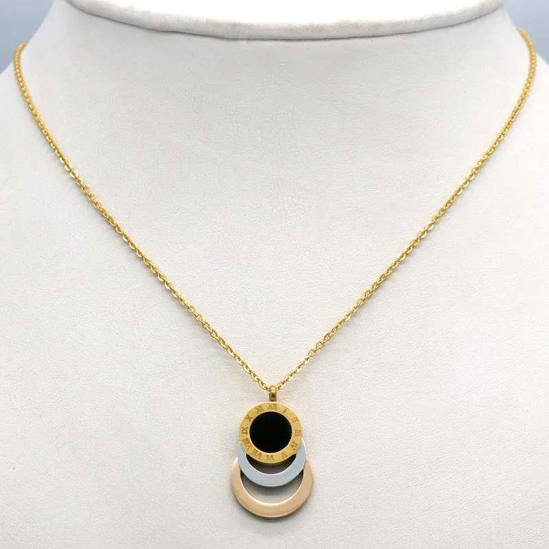 Consist 3 Colour Gold/Silver/Rose Gold Stainless Steel Jewelry Stes Brand Women Earrings & Necklace Jewelry Set For Female