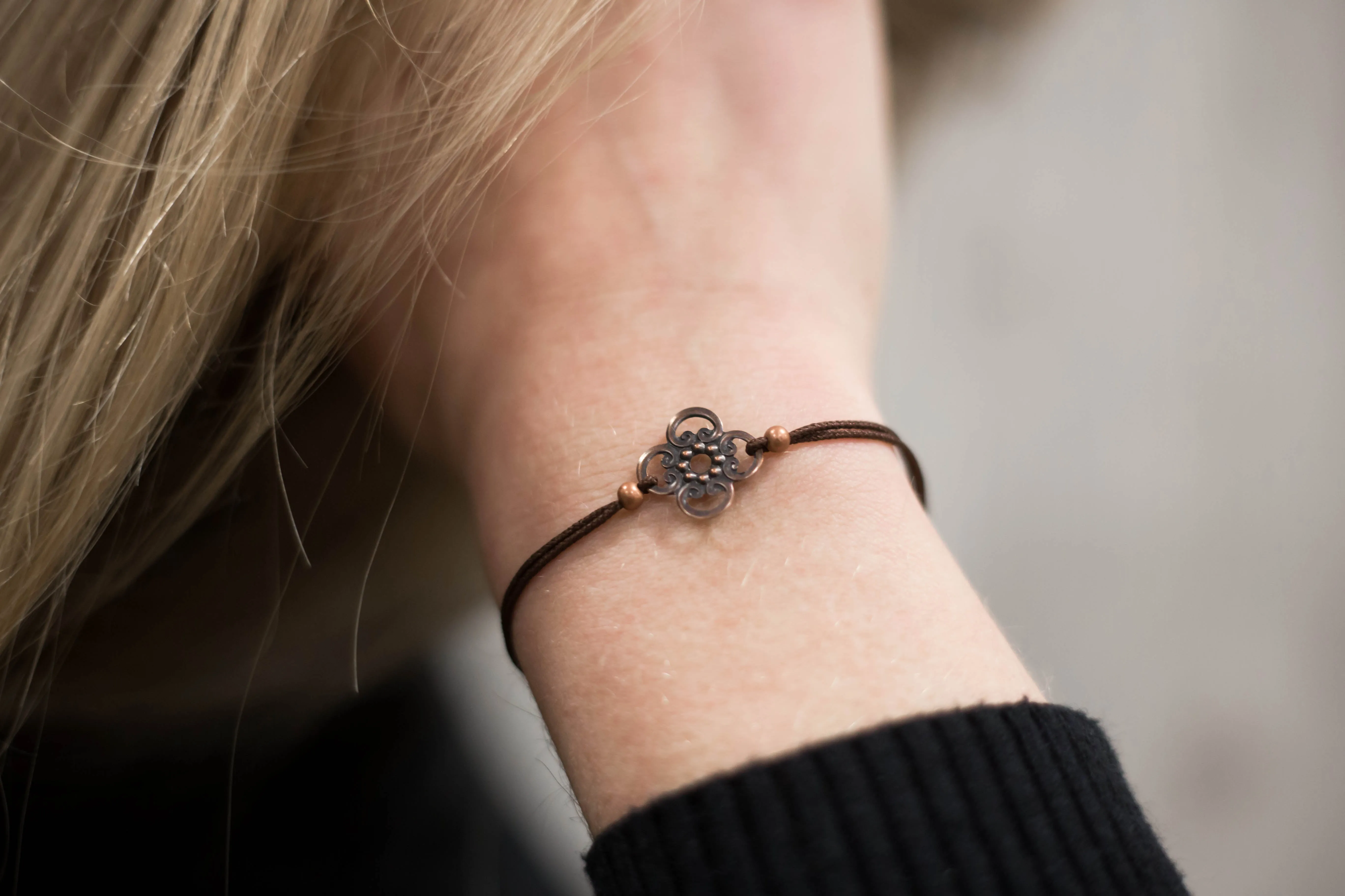 Corded Flower Bracelet