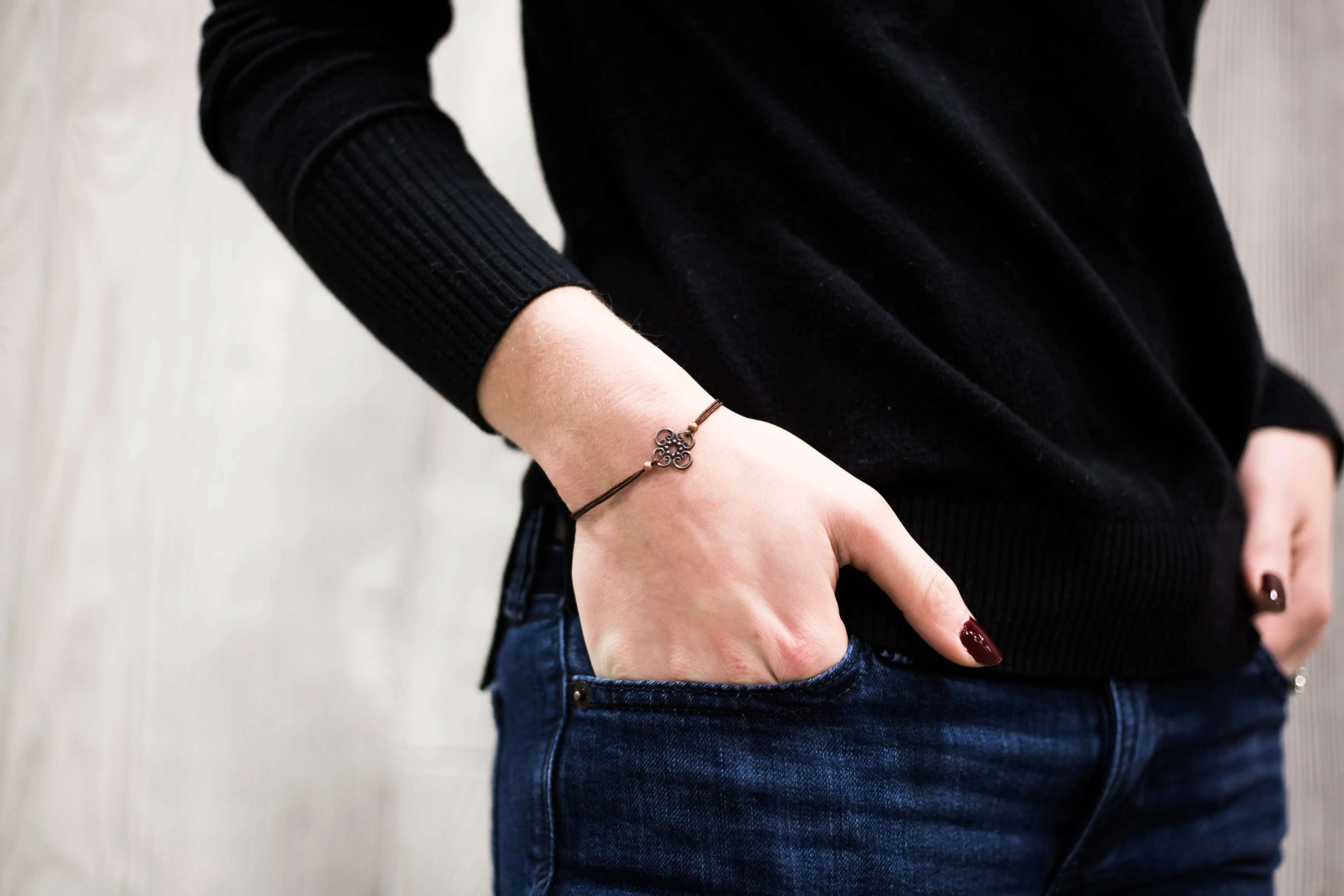 Corded Flower Bracelet
