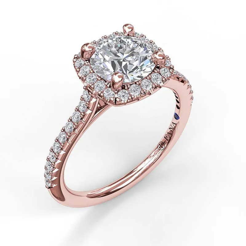 Cushion Halo Engagement Ring