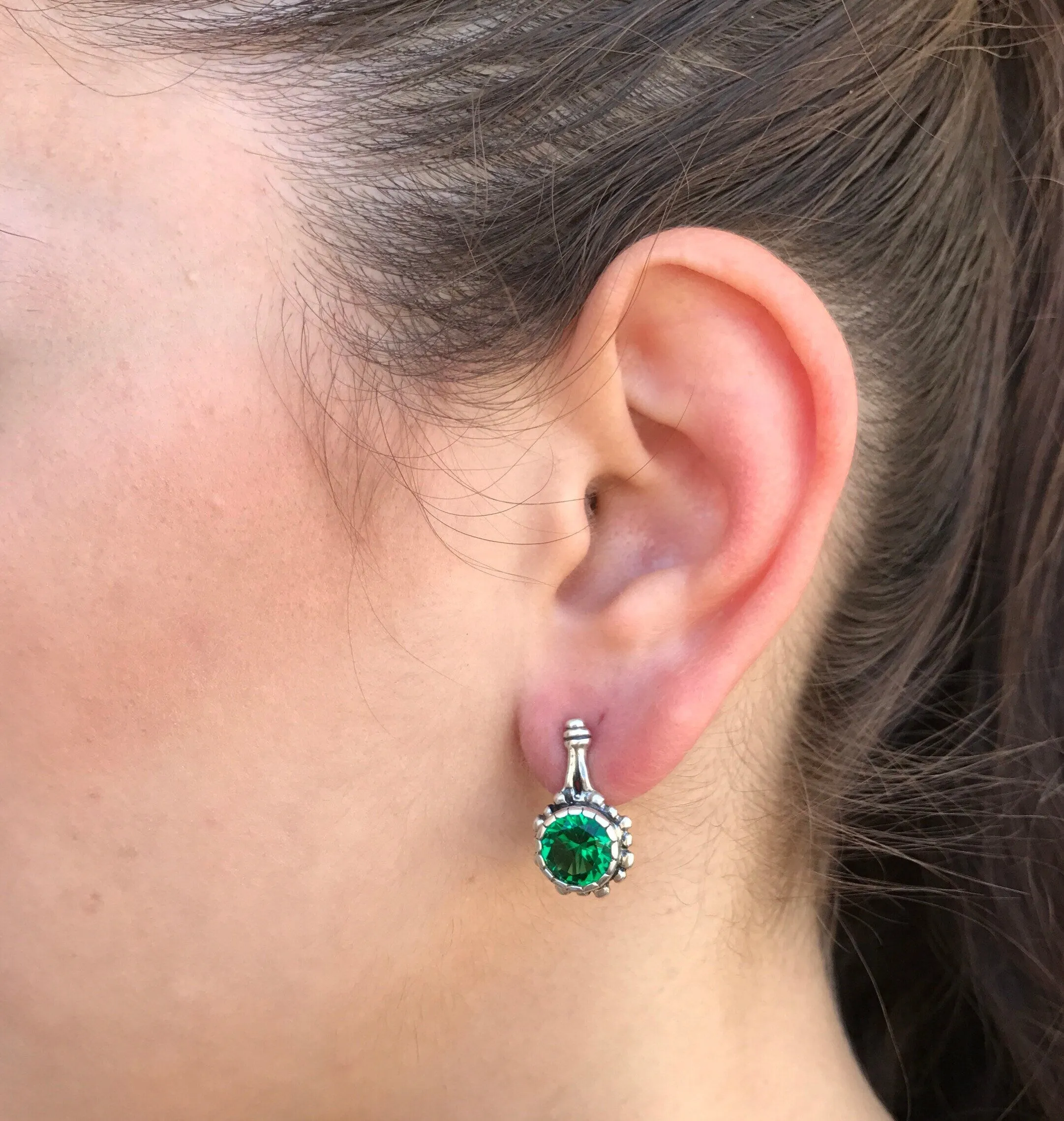 Drop Diamond Earrings - Vintage Bridal Earrings, Sparkly Silver Earrings