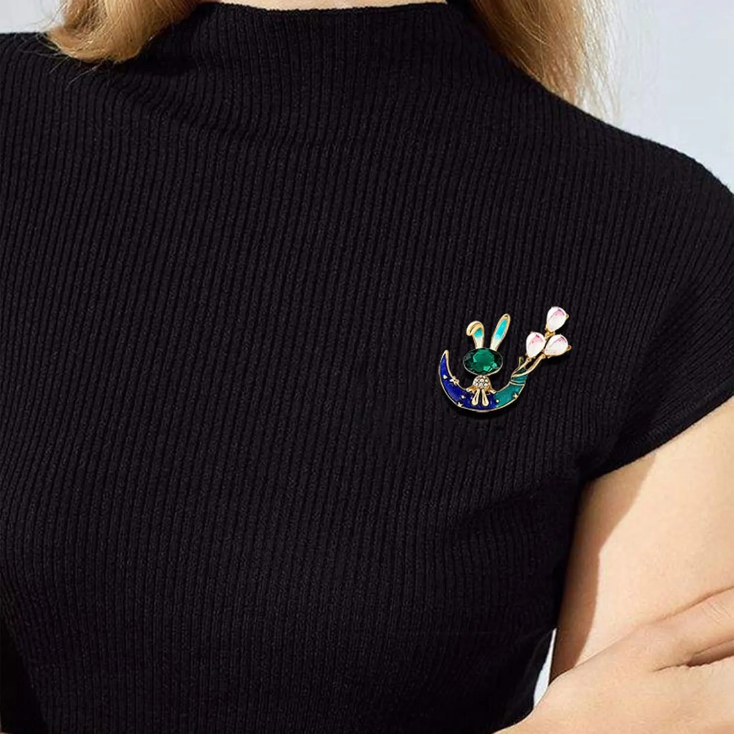 Easter Brooches and Pins for Women Cute Rabbit Brooch Easter Egg Pins Set Bunny Fashion Rhinestone Animal Brooch Easter Jewelry Accessories