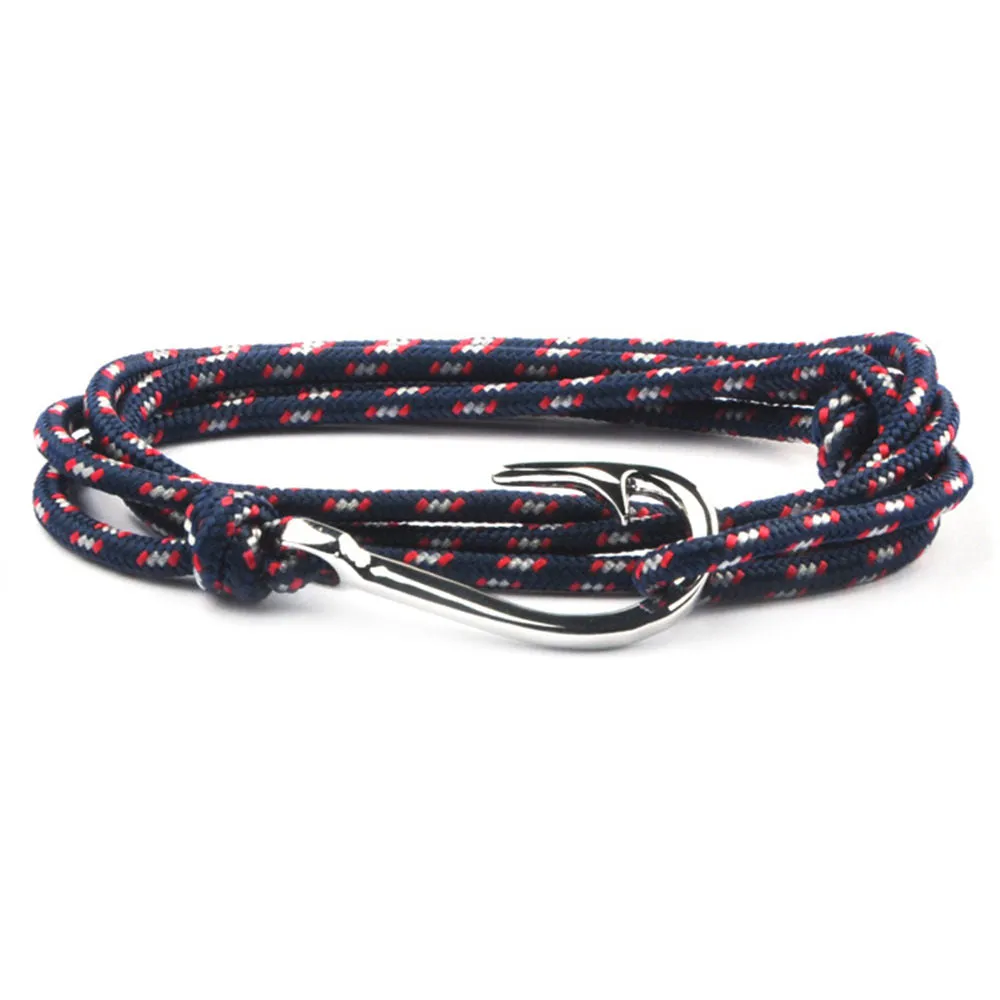 Fashion Anchor Fish Hook Bracelet Handmade Rope