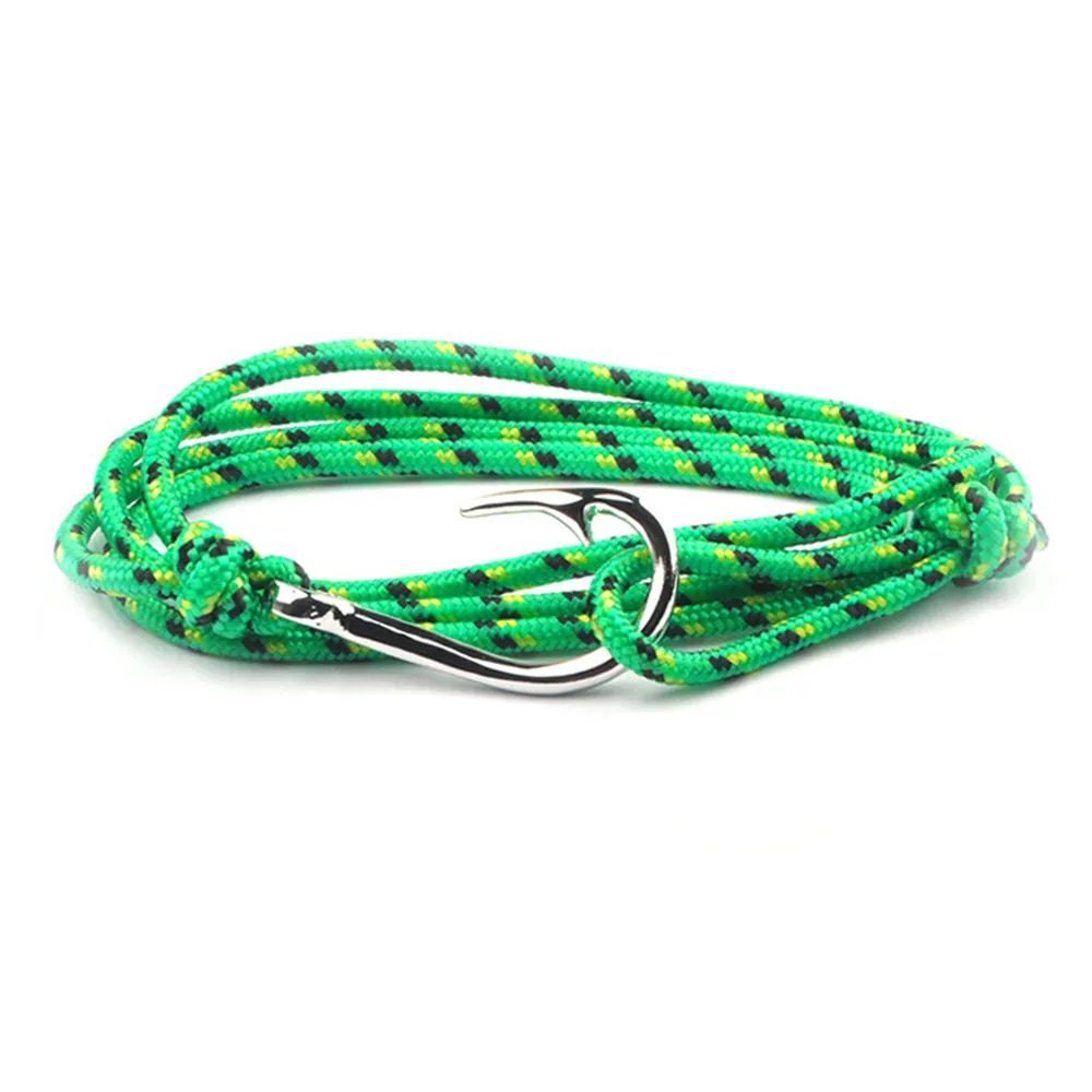 Fashion Anchor Fish Hook Bracelet Handmade Rope