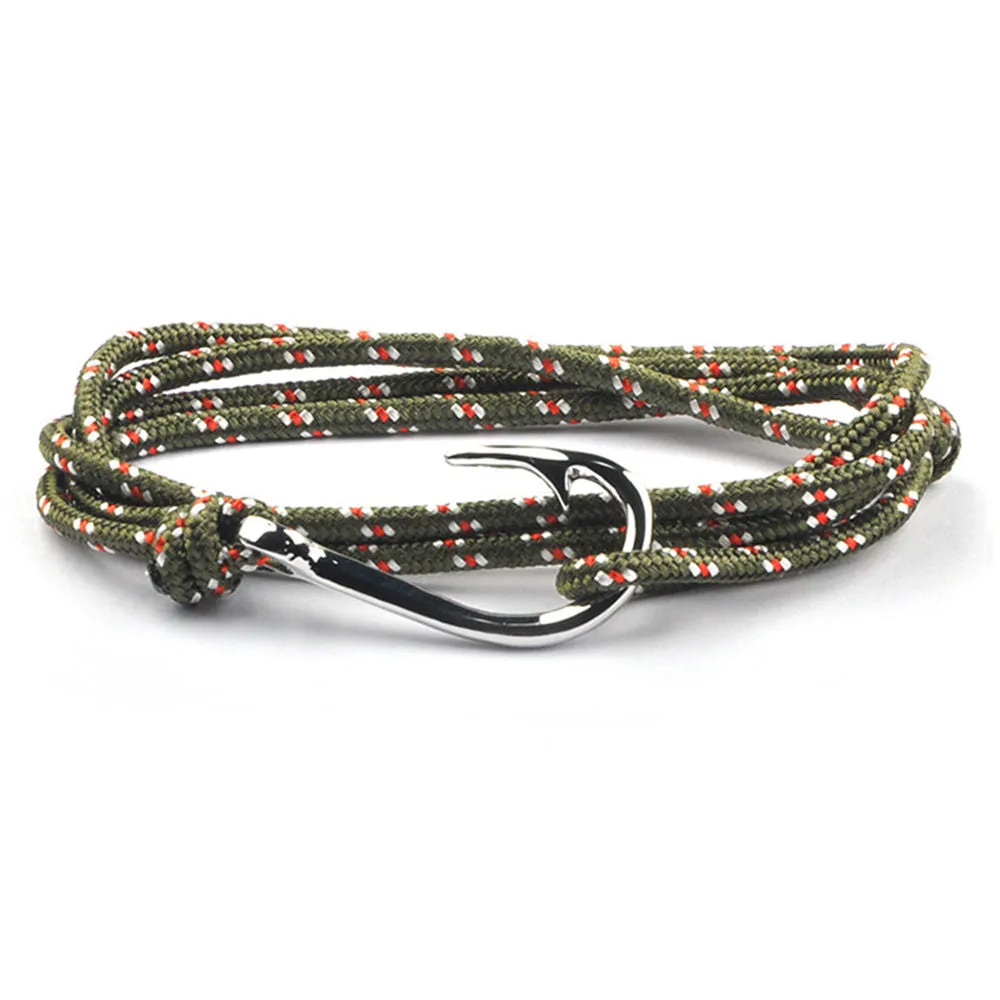Fashion Anchor Fish Hook Bracelet Handmade Rope