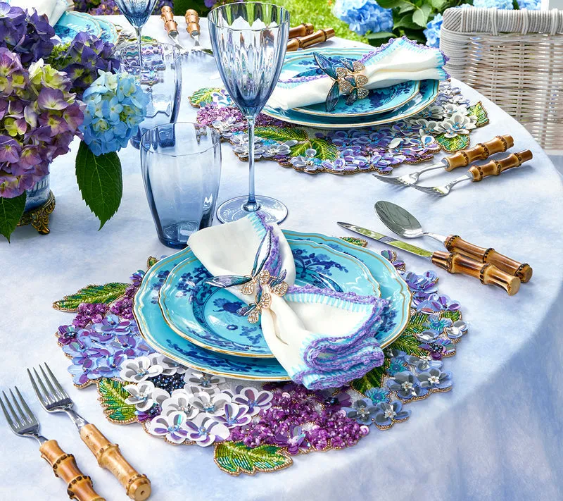 Flutter - Lilac & Periwinkle Napkin Ring (Set of 4)