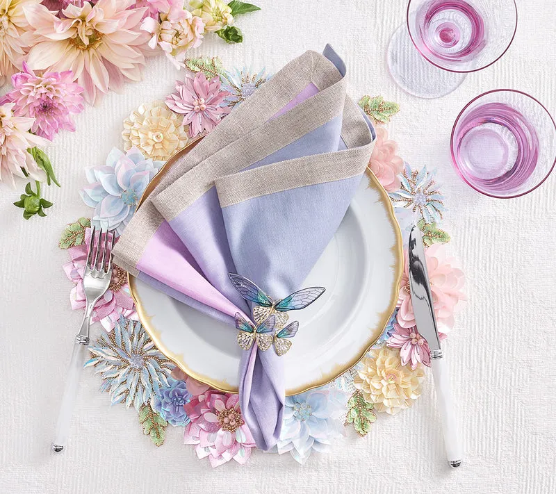 Flutter - Lilac & Periwinkle Napkin Ring (Set of 4)