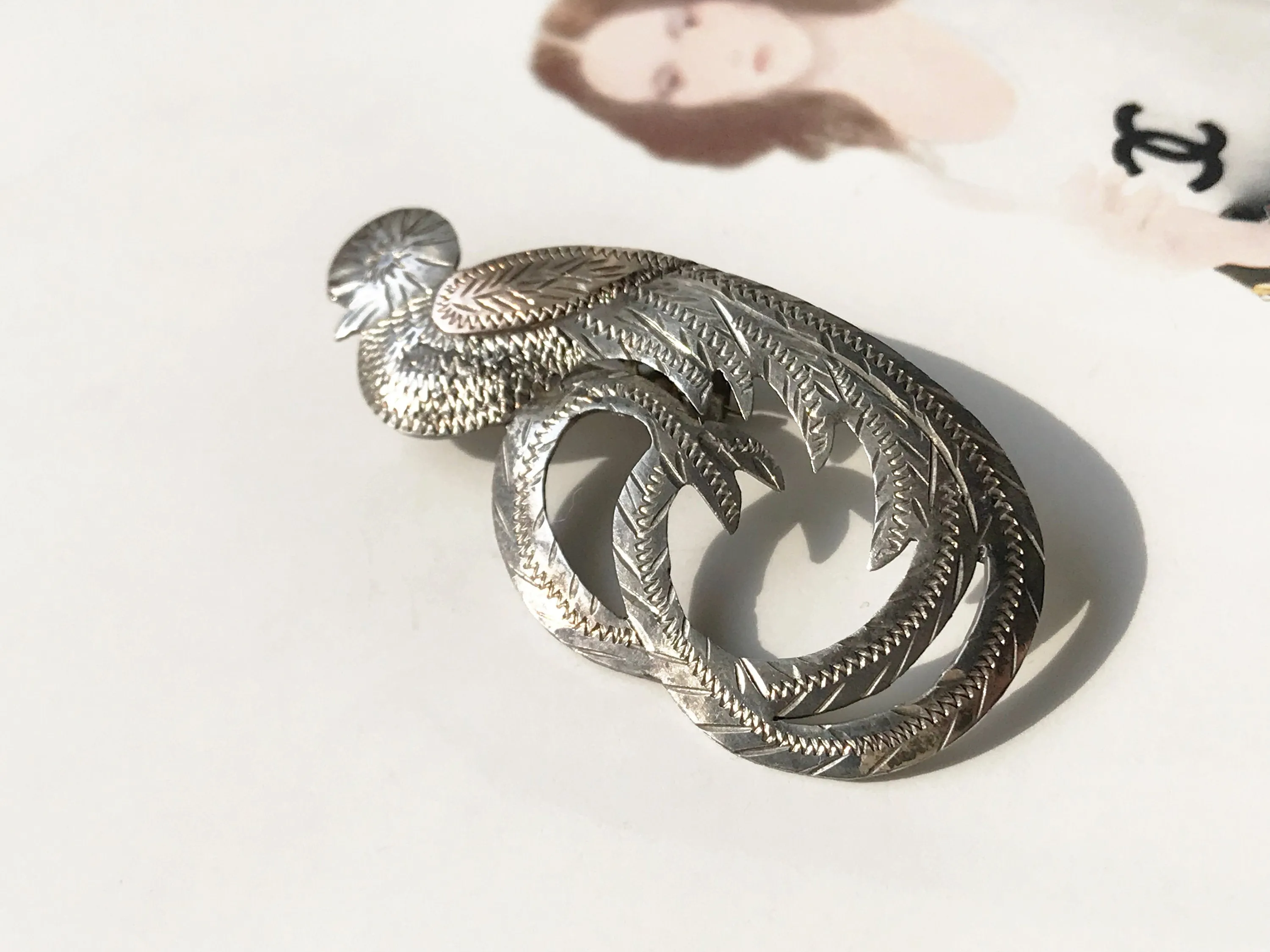Folk Art Quetzal Bird Pin