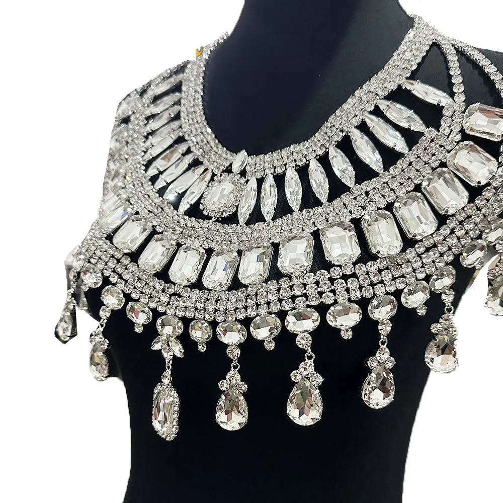 Gorgeous Crystal AB Pendant Huge Necklace for Drag Queen Jewelry