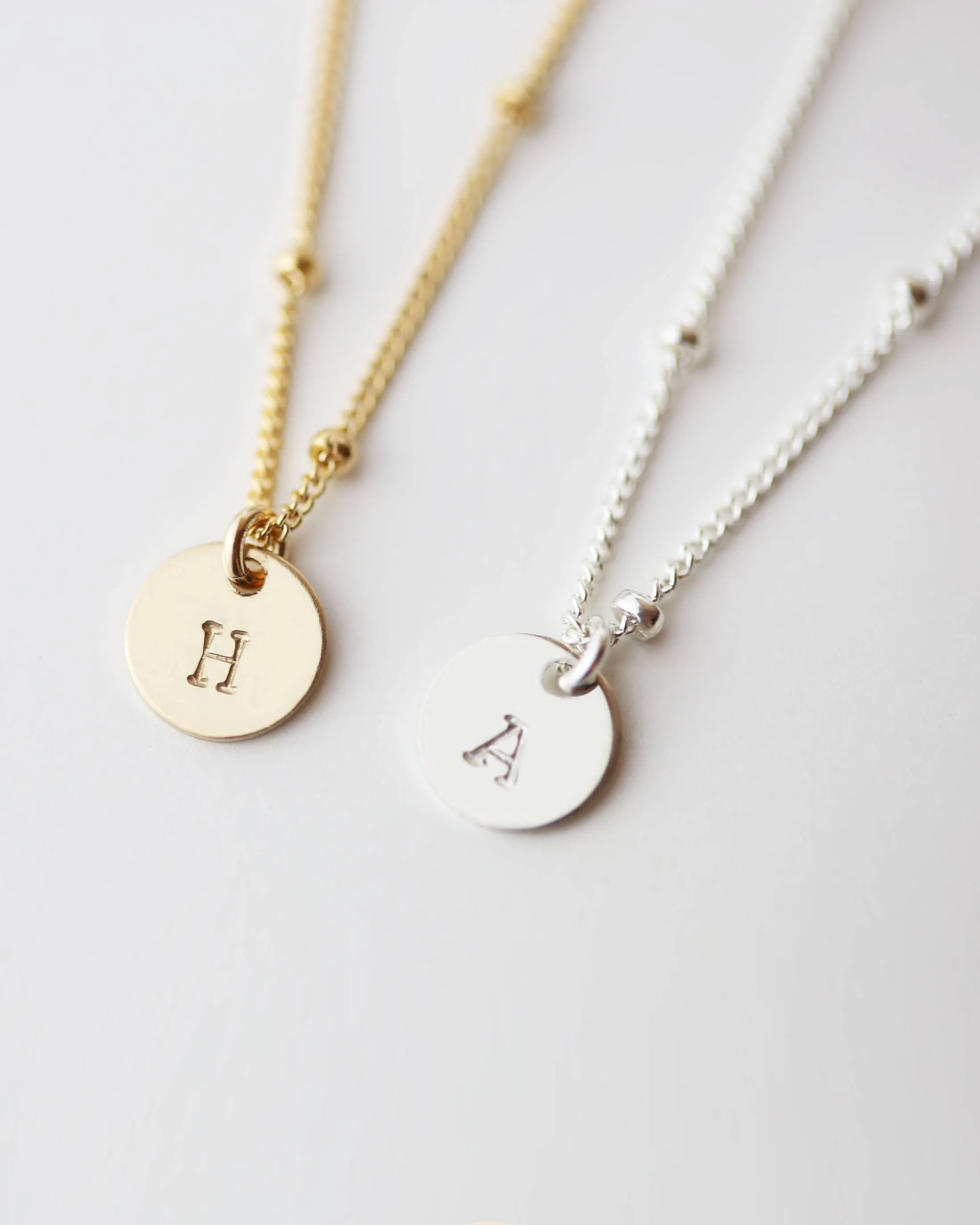 Hand stamped Initial Necklace