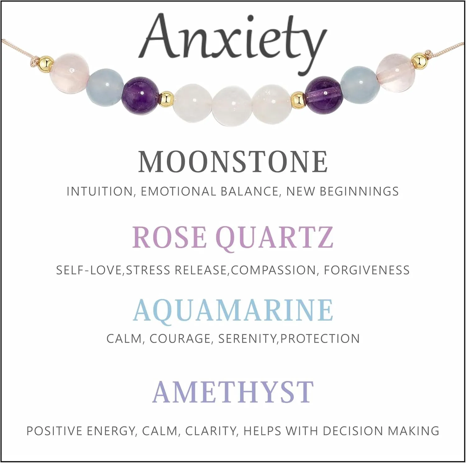 Healing Crystal Bracelet for Women/Men Crystal Bracelets Spiritual Natural Healing Crystal Stones Bracelet Empath Protection Crystal Bracelet Healing Crystal Jewelry
