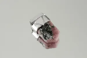 Hexagonal Raw Gem Ruby with Black Mica Stack Pendant, Organic Textured Sterling Silver, Root Chakra, Scorpio Zodiac, Protection and Passion