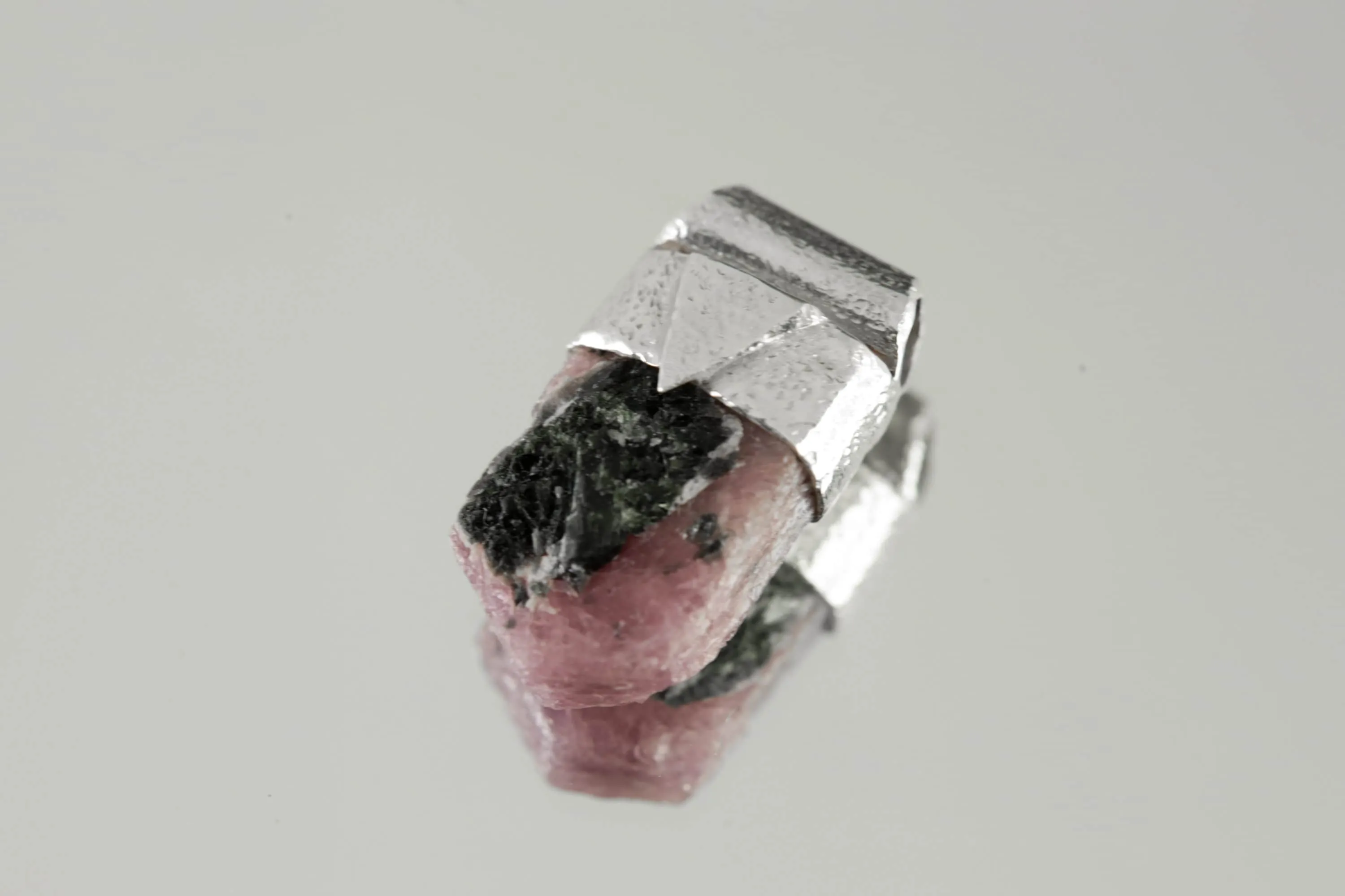 Hexagonal Raw Gem Ruby with Black Mica Stack Pendant, Organic Textured Sterling Silver, Root Chakra, Scorpio Zodiac, Protection and Passion