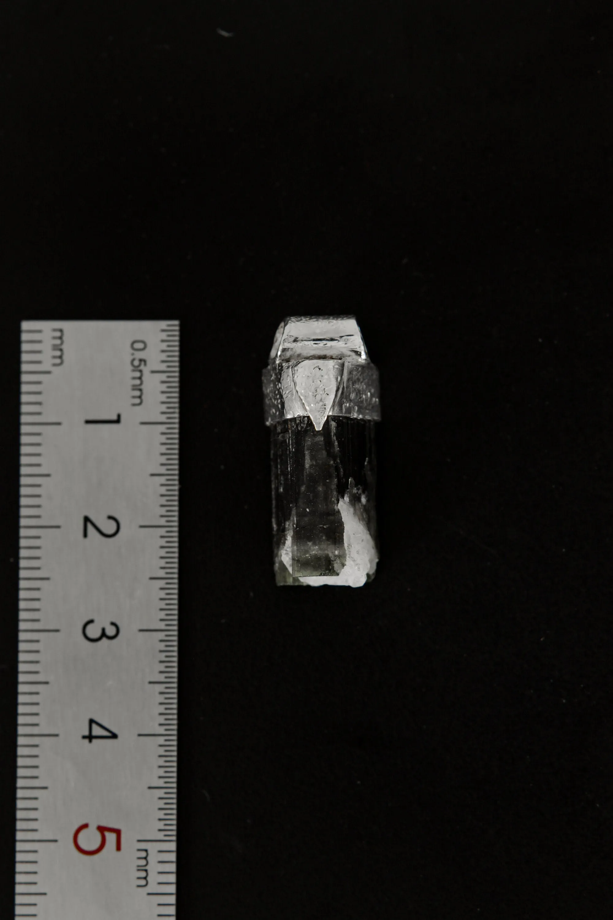 Himalayan Green Capped Gem Tourmaline Stack Pendant, Organic Textured 925 Sterling Silver, Heart Chakra, Emotional Balance, Unique Gift