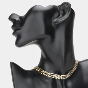 iLLASPARKZ Abstract Brass Metal Choker Necklace