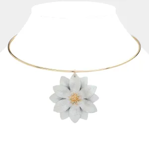 iLLASPARKZ Fabric Flower Pendant Choker Necklace