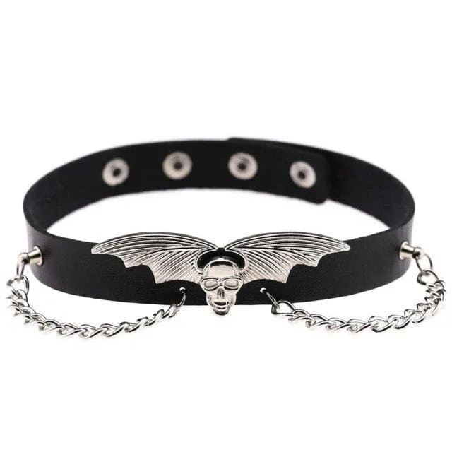 Leather Bondage Choker Collar