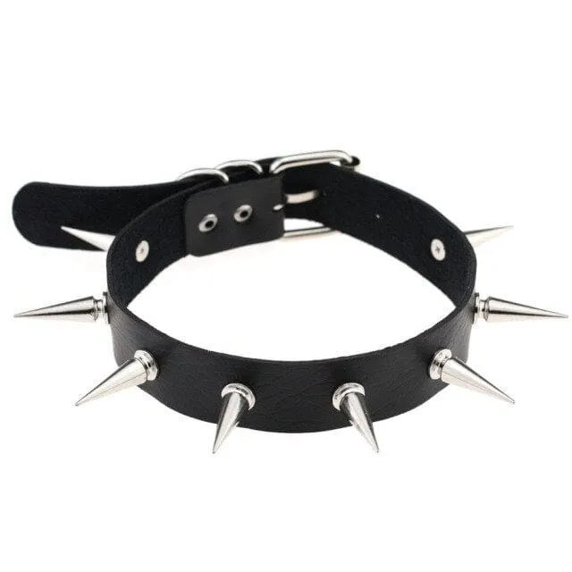 Leather Bondage Choker Collar