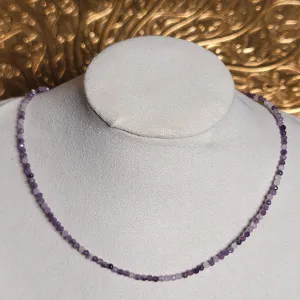 Lepidolite Micro Faceted Choker/Layering Necklace for Peace and Tranquility