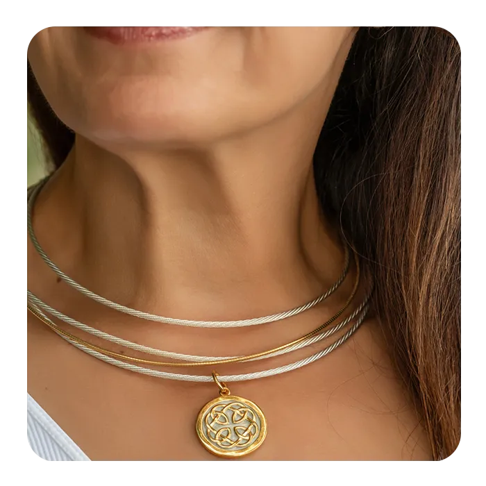 LOLA® Father & Daughter All Gold Pendant