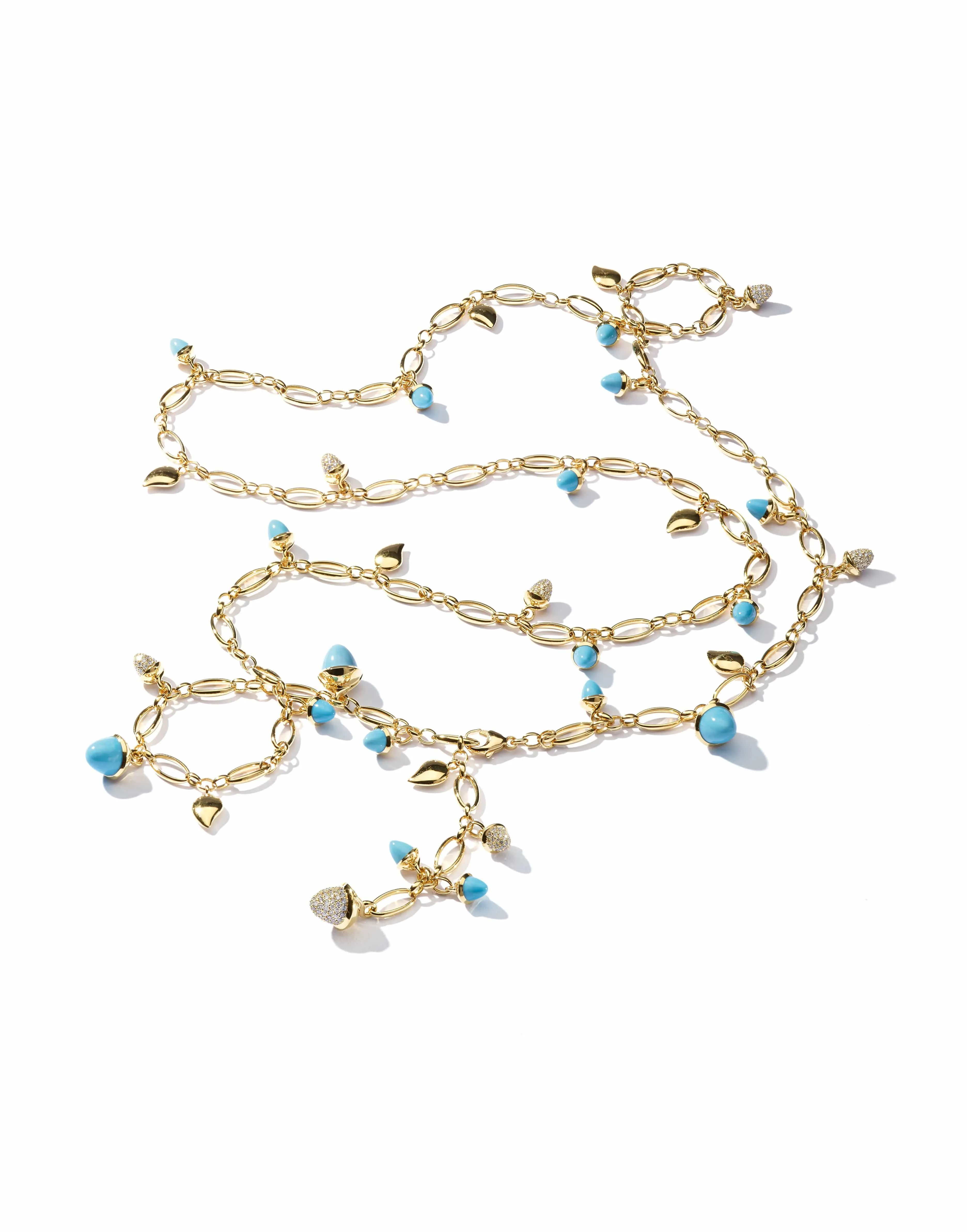 Long Turquoise Mikado Necklace