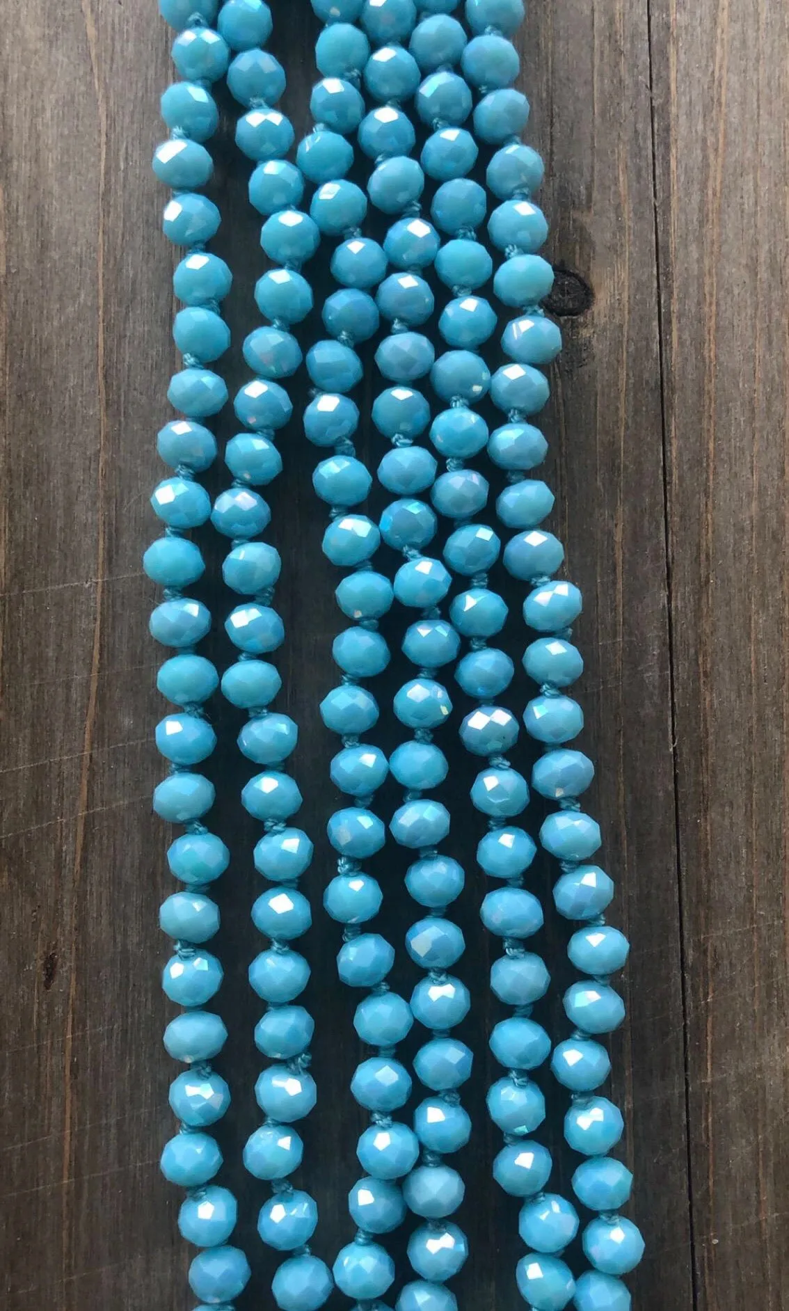 Medium Blue Beaded Necklace