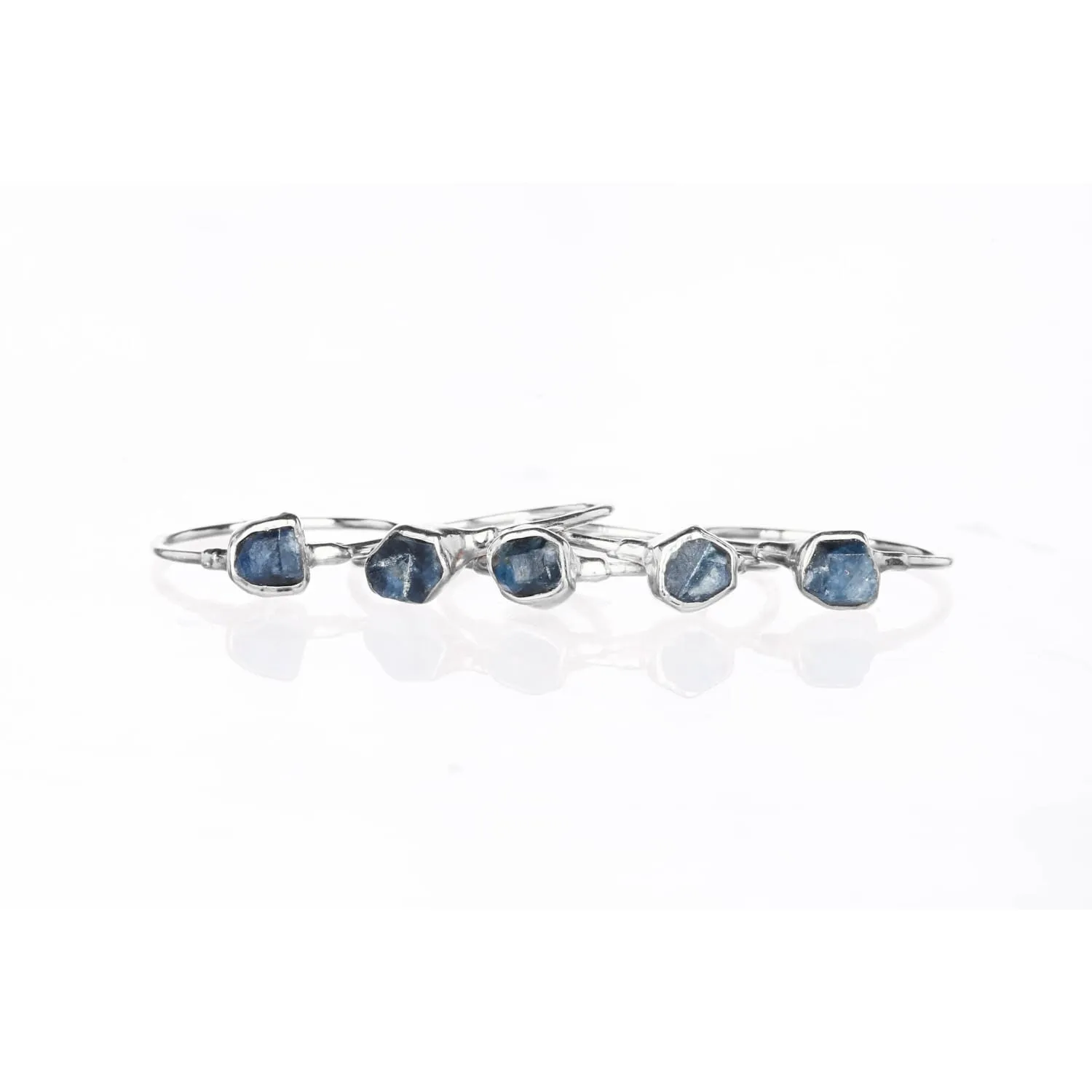Mini Raw Sapphire Ring • Gold Filled • Dainty Unique Engagement Ring • September Birthstone • Gemstone Crystal Jewelry • 24k Dip