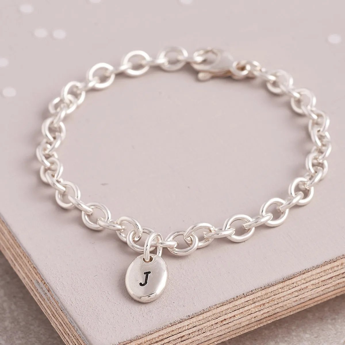 Personalised Pebble Silver Charm Bracelet
