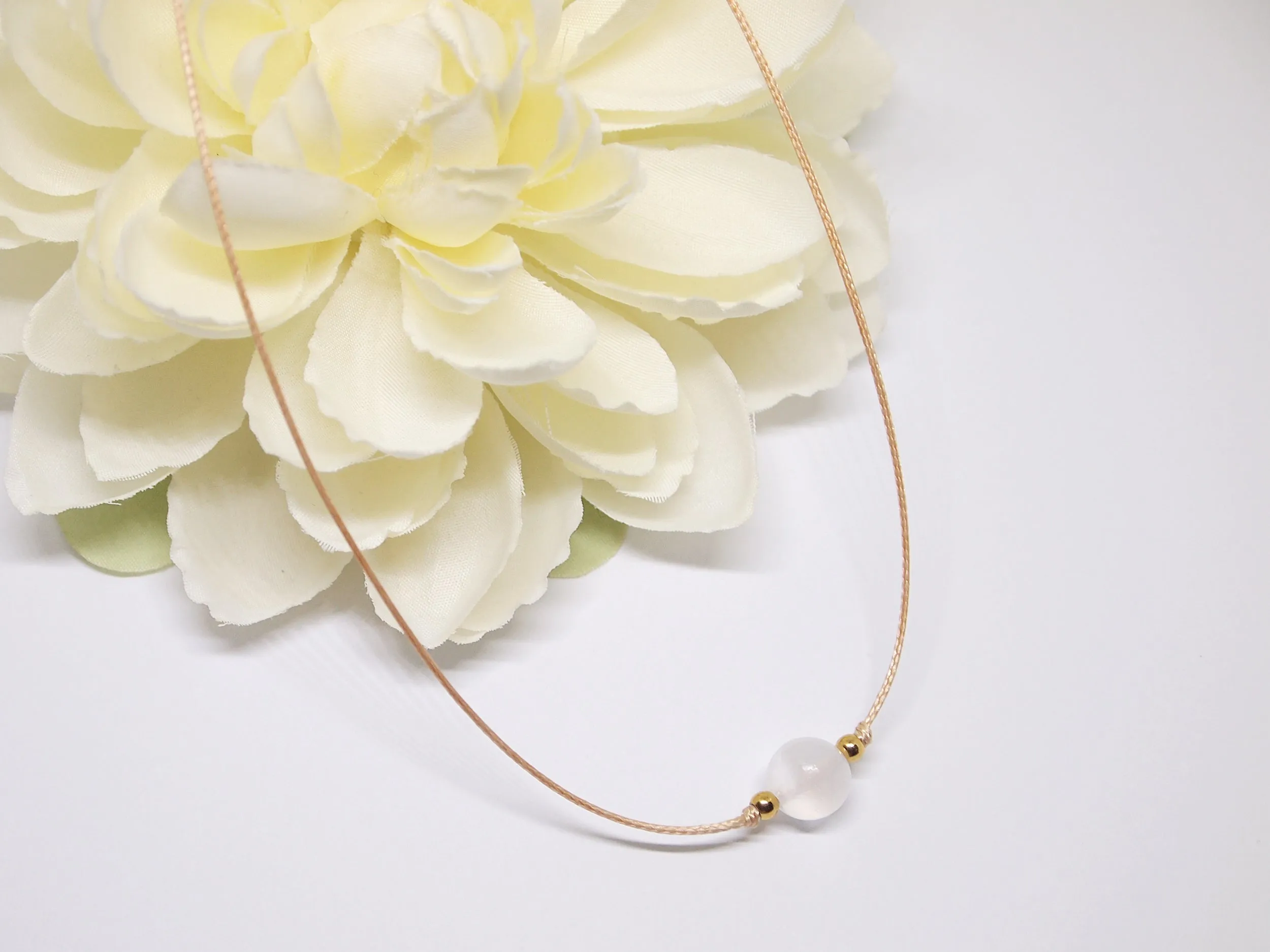 Selenite cord necklace